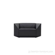 Αναψυχής μαύρη δερμάτινη πολυθρόνα καναπέ ενιαίου καθίσματος